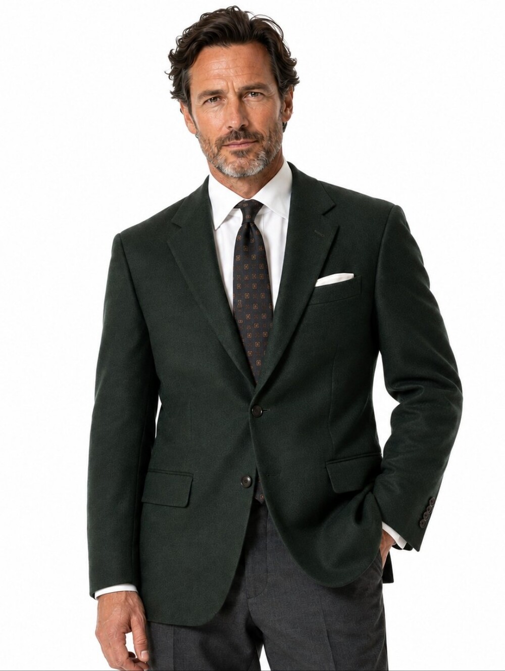 Jos A Bank Cashmere Gordon Blazer 44L Dark Green Sport Coat Gentleman Academia